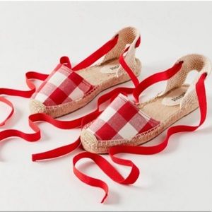 LAST CHANCE! Soludos Red Gingham Espadrilles